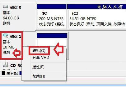 磁盤處于脫機狀態(tài)